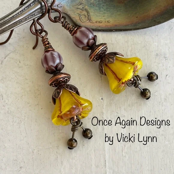 ARTISAN Earrings “Fall Bouquet” - Dangles - Picture 5 of 9